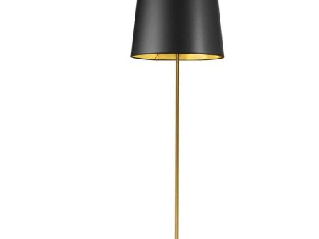 1LT Drum Floor Lamp with Jtone Black and Gold Shade, AGB | Stylish and Contemporary Lighting Sale