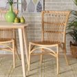 Bali & Pari Ammi Modern Bohemian Natural Brown Rattan 2-Piece Dining Chair Set Supply