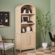 Chantelle Modern Arched Bookshelf with Cabinet Online Sale