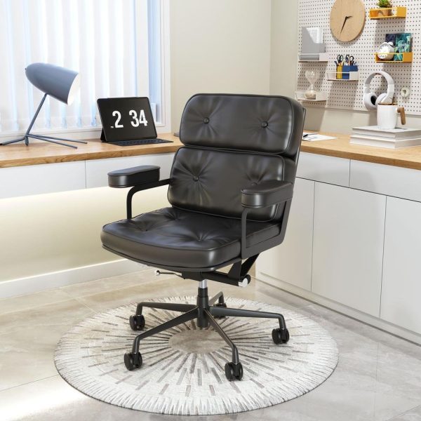 Smiths Office Chair Black - Durable Vinyl and Plush Cushions Cheap