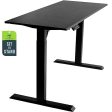 TechOrbits Electric Standing Desk Frame 60 x 24 Inch Tabletop - Motorized Workstation Two Leg Stand Up Desk with Memory Settings and Telescopic Sit Stand Height Adjustment (Black Frame Black Top) Supply