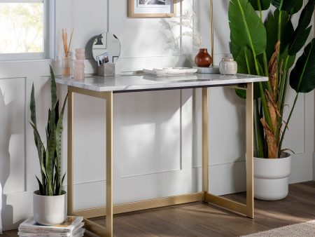 Faux Marble Console Table & Desk 42  For Cheap