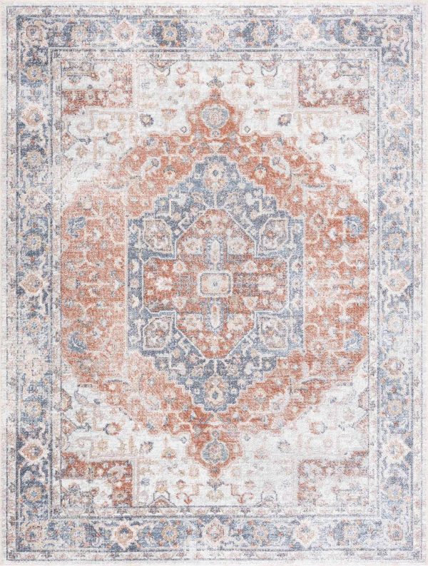 Boutique Rugs - Akram Gray & Orange Washable Area Rug Cheap