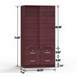 Better Home Products Sarah Modern Wood Double Sliding Door Armoire in Mahogany Online now