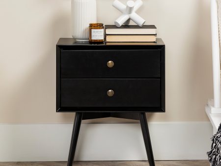 Mid-Century Solid Wood Nightstand Collection (1 or 2 Drawer) Online Hot Sale