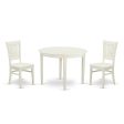 BOVA3-LWH-W Dining Table- Dining Chairs | East West Furniture Hot on Sale