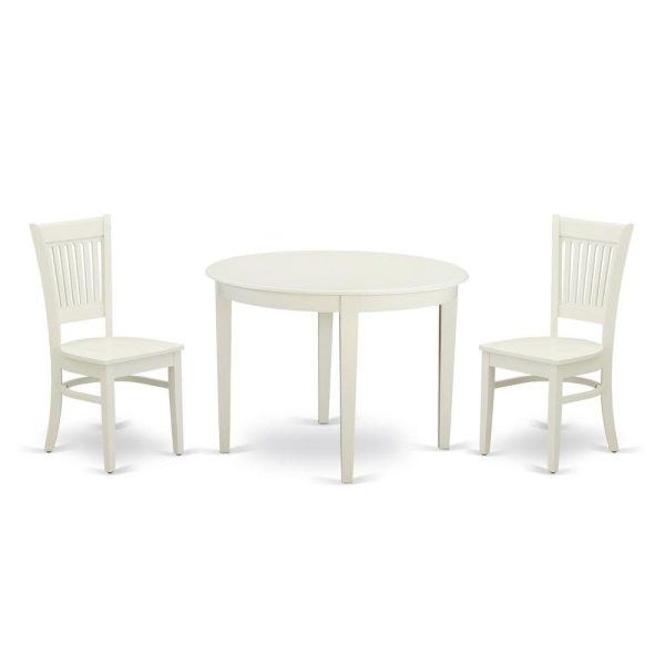 BOVA3-LWH-W Dining Table- Dining Chairs | East West Furniture Hot on Sale