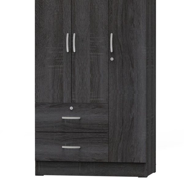 Better Home Products Symphony Wardrobe Armoire Closet with Two Drawers in Gray Online Hot Sale