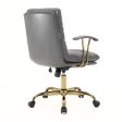 LeisureMod Regina Modern Padded Leather Executive Office Chair - Titanium Grey Online now