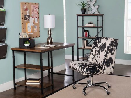 Draper Office Chair, Black And White Cow Print - Stylish and Comfortable Option for Office Seating Sale