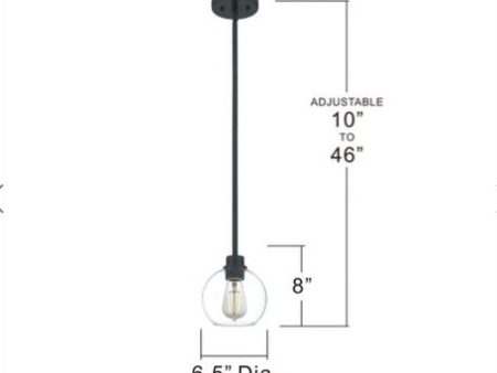 Pruitt 1 Light 7-inch Matte Black Mini Pendant RUC1507MBK For Sale