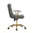 LeisureMod Regina Modern Padded Leather Executive Office Chair - Titanium Grey Online now