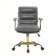 LeisureMod Regina Modern Padded Leather Executive Office Chair - Titanium Grey Online now