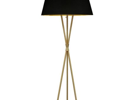 1LT Gabriela Floor Lamp, JTone BLK GLD Shade, AGB - Stylish Lighting for Your Space For Sale