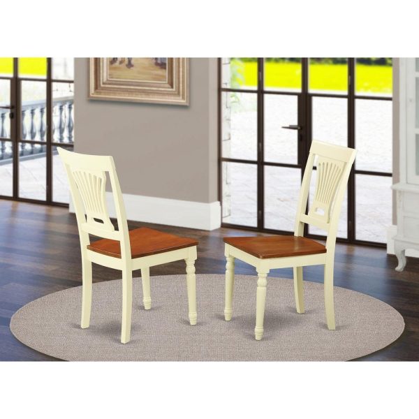 Plainville Kitchen Dining Chair Wood Seat - Buttermilk and Cherry Finish, Set of 2 Online