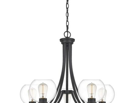 Pruitt 5 Light 27-inch Matte Black Chandelier PRUC5026MBK Supply