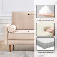 69 Inch Wide Upholstered Two Cushion Sofa with Bolster Pillows-Beige Cheap