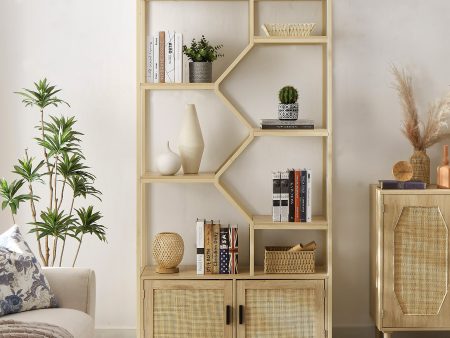 Walker Edison | Rattan Bookshelf Storage Cabinet For Discount