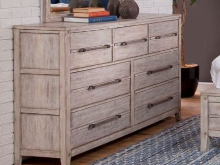 Aurora Whitewashed Dresser - Rustic Industrial Style with Ample Storage For Discount