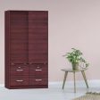 Better Home Products Sarah Modern Wood Double Sliding Door Armoire in Mahogany Online now