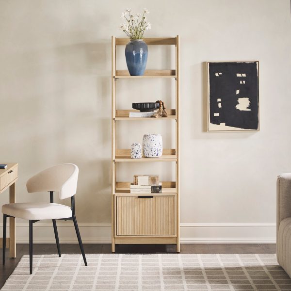 Holmes Modern Scandinavian Reeded Bookshelf Online now