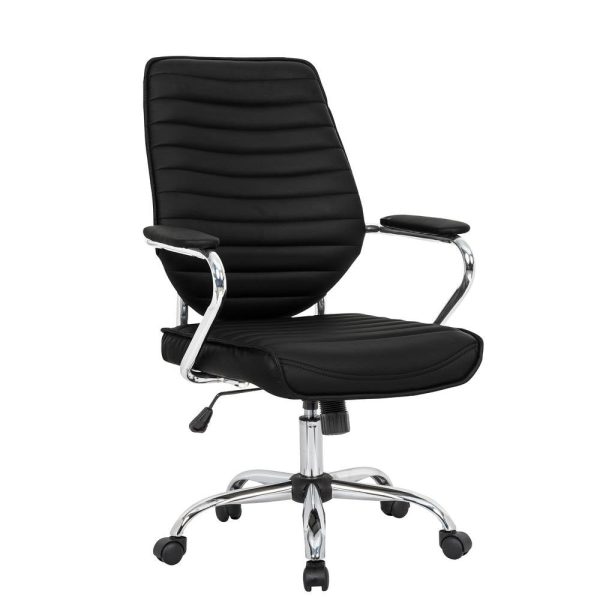 LeisureMod Winchester Home Leather Office Chair - Stylish, Comfortable, and Ergonomic Fashion