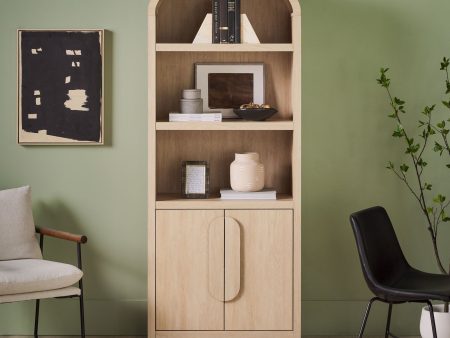 Chantelle Modern Arched Bookshelf with Cabinet Online Sale