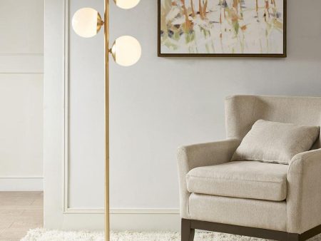 INK+IVY Holloway Floor Lamp - Modern Style, Gold Finish For Sale