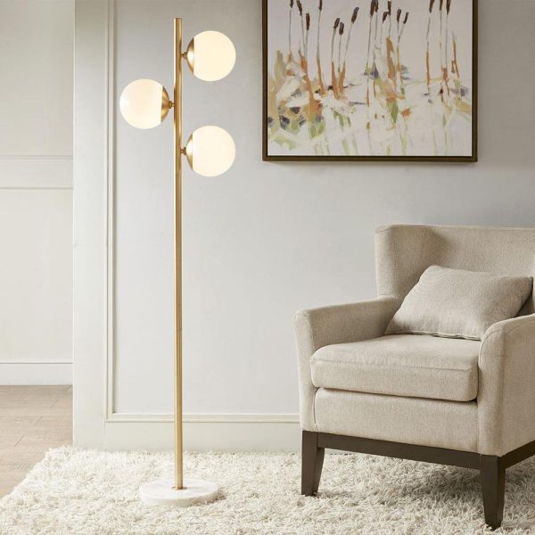 INK+IVY Holloway Floor Lamp - Modern Style, Gold Finish For Sale