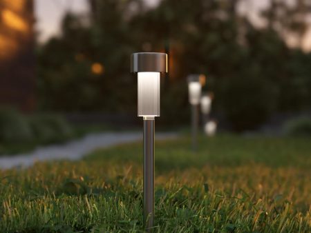 12 Pack Stainless Steel LED Solar Lights | Outdoor Solar Powered Lights Supply