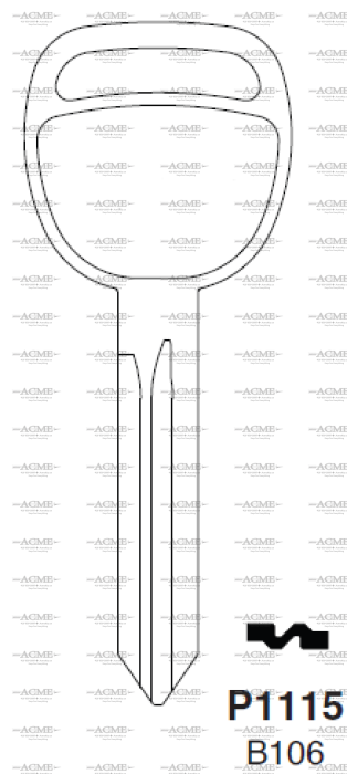 B106 Key Blank for General Motors Vehicles | AcmeKey.ca USA & Canada For Cheap