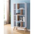 Walker Edison | Minimalist Two Tone Bookshelf Storage Cabinet For Sale