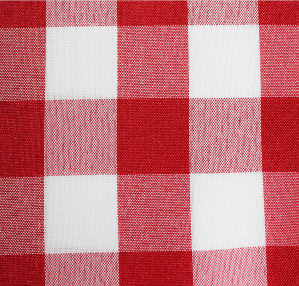 Red and White Checker Tablecloth on Sale