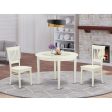 BOVA3-LWH-W Dining Table- Dining Chairs | East West Furniture Hot on Sale