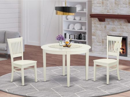 BOVA3-LWH-W Dining Table- Dining Chairs | East West Furniture Hot on Sale