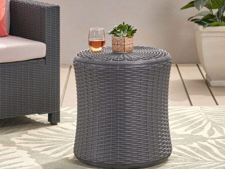 Walker Edison | Outdoor Patio Side Table with Storage Fashion