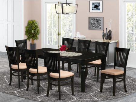 Dining Table- Table Leg Dining Chairs, LGVA9-BLK-C - Modern Design, Solid Wood, Set of 8 Chairs Sale