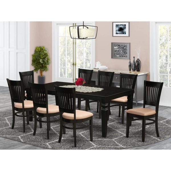 Dining Table- Table Leg Dining Chairs, LGVA9-BLK-C - Modern Design, Solid Wood, Set of 8 Chairs Sale