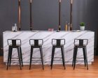 Yongchuang Swivel Bar Stools with Backs Set of 4 Bar Height Stools Industrial Metal Barstools Bar Chairs (Swivel 30 , Wood Top Black) Discount