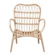 bali & pari Bajo Modern Bohemian Natural Brown Rattan Arm Chair Online Sale