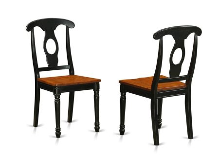 East West Furniture KEC-BLK-W Kenley Kitchen Dining Chairs - Set of 2, Black & Cherry Sale