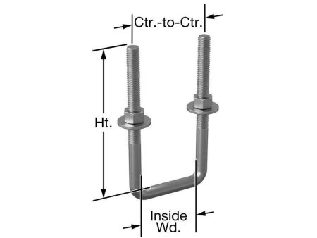 Pack of 4 Sq U Bolt Black-Oxide Steel, 3 8 -16 Thread, 7   W, 8-5 8  H Sale