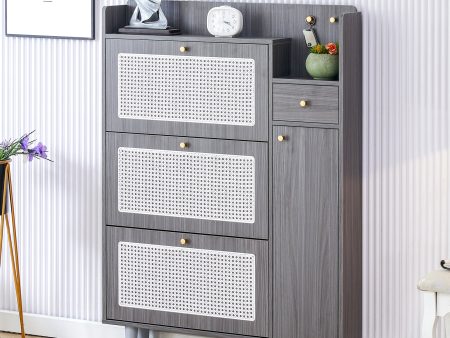 Walker Edison | Rattan Modern Minimalist Entryway Storage Cabinet Fashion