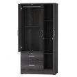 Better Home Products Symphony Wardrobe Armoire Closet with Two Drawers in Gray Online Hot Sale