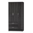 Better Home Products Symphony Wardrobe Armoire Closet with Two Drawers in Gray Online Hot Sale