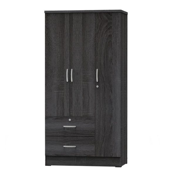 Better Home Products Symphony Wardrobe Armoire Closet with Two Drawers in Gray Online Hot Sale