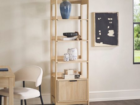 Holmes Modern Scandinavian Reeded Bookshelf Online now