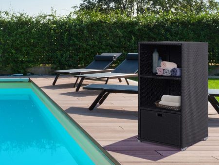 Walker Edison | Outdoor Waterproof Valet Pool Towel Storage Rack Supply