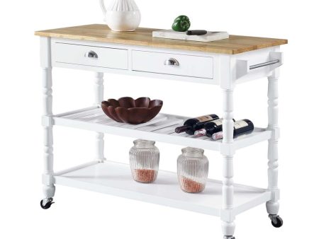 French Country Kitchen Cart-White For Sale