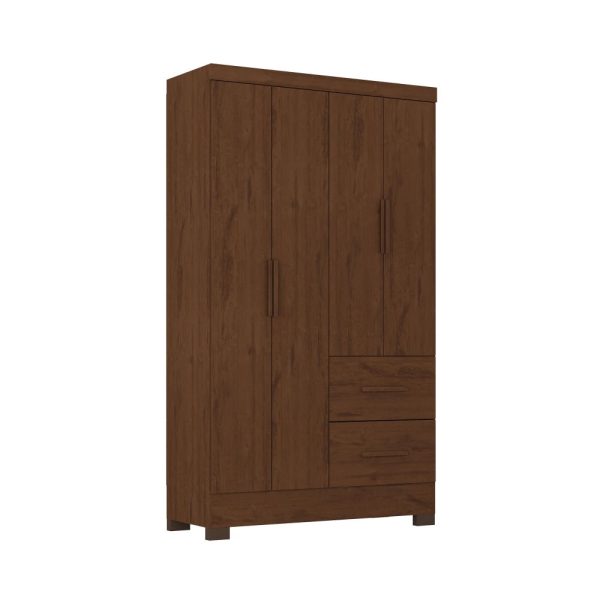 Ropero Max 4 Puertas 2 Cajones - Línea Glam - Natural For Discount